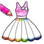 icon Dress Coloring Book Glitter