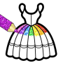 icon Dresses Coloring Book Glitter