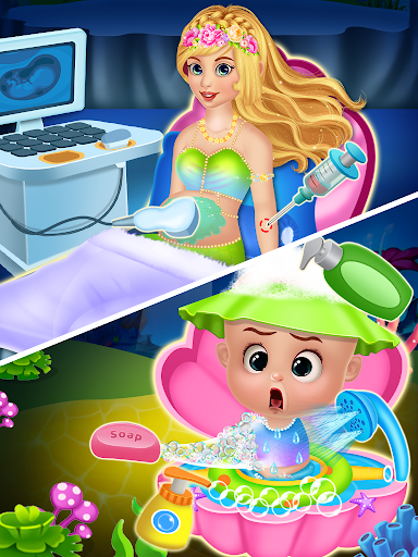 Newborn mermaid baby care game