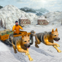 icon Snow Dog Sledding Transport 3D