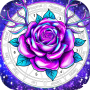 icon Rose, Flower Coloring Book