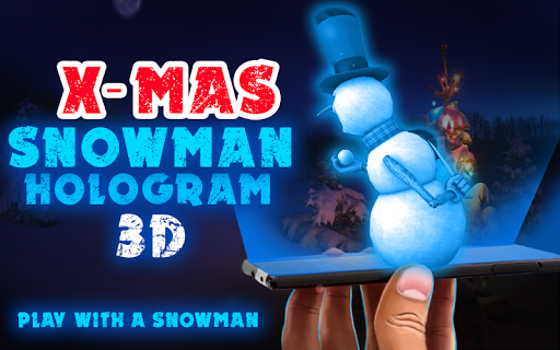 X-Mas Snowman Hologram 3D