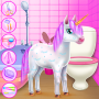 icon Cute Unicorn Caring and Dressup