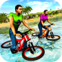 icon Water Surfer Floating Bmx Bicycle Rider