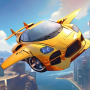 icon Flying Car Futuristic City