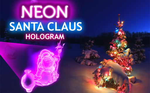 Neon Santa Claus Hologram