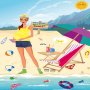 icon Mommy Cleaning Beach for iball Slide Cuboid