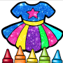 icon Glitter Dresses Coloring Book and Drawing pages