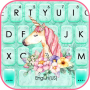 icon Floral Cyan Unicorn Keyboard Background for Samsung Galaxy Note 10 1