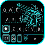 icon Neon Blue Gun Keyboard Background for Samsung S5830 Galaxy Ace