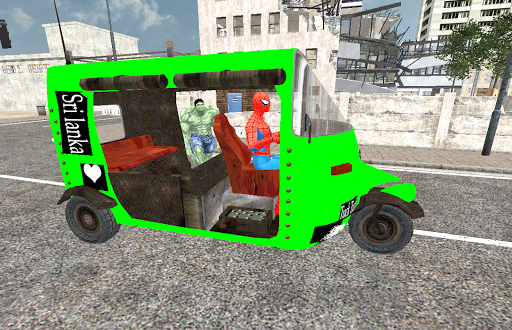 Spider Hero Tuk Tuk Rikshaw drift Parking