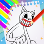 icon Cartoon cat coloring book