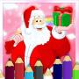 icon Christmas Santa Coloring Book