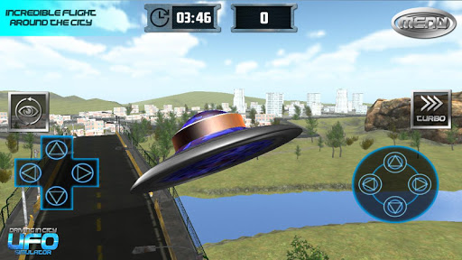 UFO Driving in City Simulator