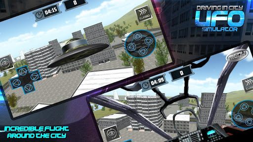 UFO Driving in City Simulator