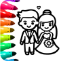 icon Bride and Groom Coloring Book
