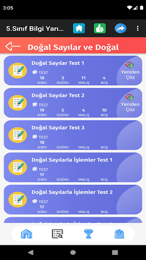 5. Sınıf Tüm Dersler Test Çöz