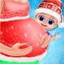 icon Pregnant Mom & Baby Christmas - Twins Newborn