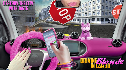 Driving Blonde in Car 3D in City Simulator