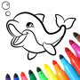 icon Fish and Dolphin coloring