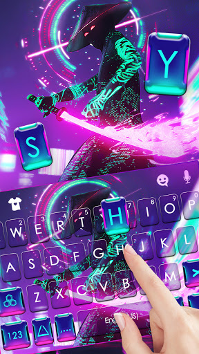 Cyberpunk Ninja Keyboard Background