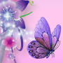 icon purple butterflies wallpaper