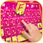 icon Pink Gold Glitter Keyboard Background for LG Q6a