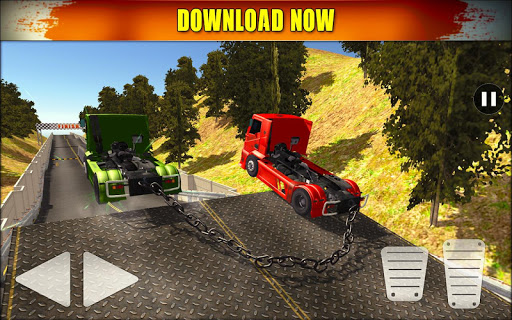 Chained Trucks - Stunt Truck Driver