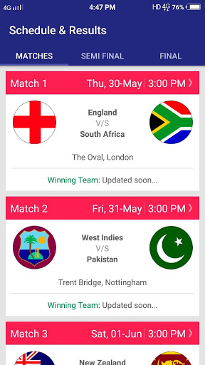 Cricket world cup 2019 (Schedules,news,Ranking)