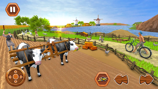 Real Bull Farm Village Farming Simulator Games 3D