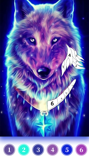 Wolf Coloring Book - Color by number paint games
