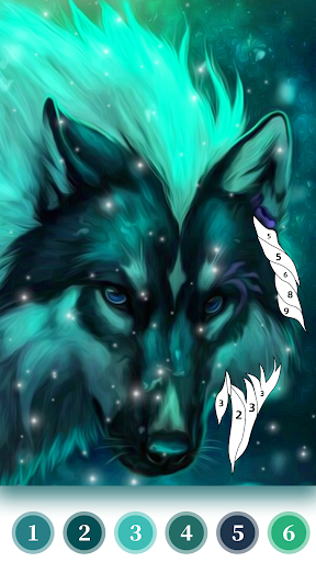 Wolf Coloring Book - Color by number paint games