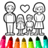 icon Happy Family Coloring Game 3