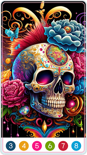 Skull Coloring Book Color Game