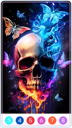 Skull Coloring Book Color Game