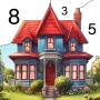 icon House Color by number game for iball Slide Cuboid