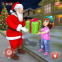 icon Christmas Flying Santa Gift Delivery