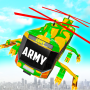 icon Fly Army Bus Robot Helicopter Car: Robot Car Games