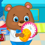icon Happy Bear: Cleaning the house