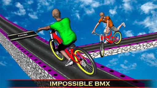 Xtreme Rooftop Bmx Racer Bicycle Bike Rider Stunts