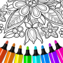 icon Flowers Mandala coloring book