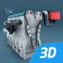 icon Four-stroke Otto engine educational VR 3D