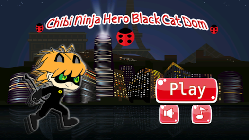 Chibi Ninja Hero Black Cat Dom