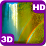 icon Bright Waterfall and Rainbow