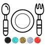 icon Kitchen Tools Coloring Book