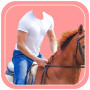 icon Horse With Man Photo Suit HD